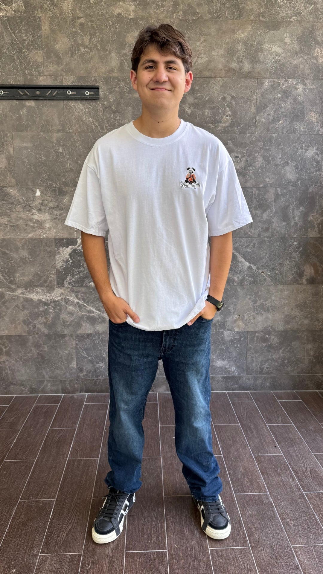 Playera Semioversize Panda Hoops