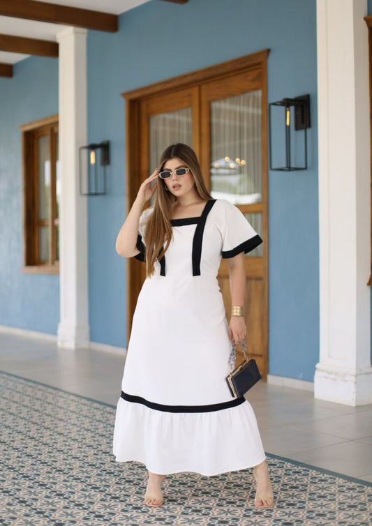 Vestido Curvy Contrast
