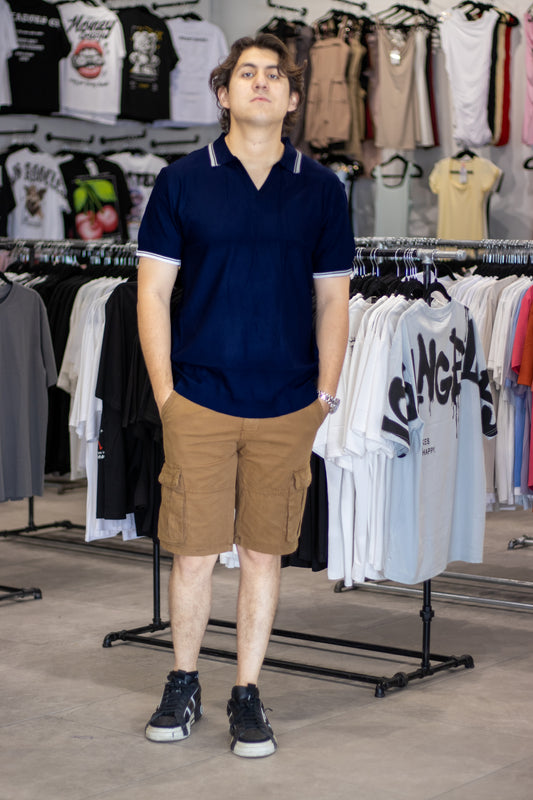 Polo Retro Cuello Contraste