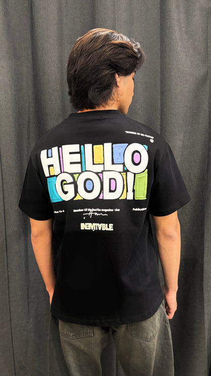 Playera Oversize Unisex con Diseño “Hello God” Estilo Urbano Premium