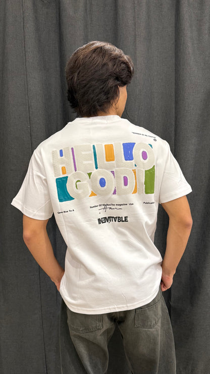 Playera Oversize Unisex con Diseño “Hello God” Estilo Urbano Premium
