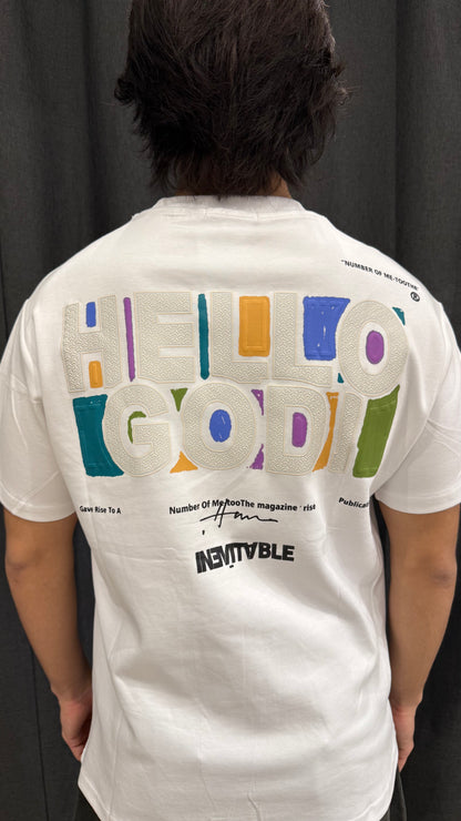 Playera Oversize Unisex con Diseño “Hello God” Estilo Urbano Premium