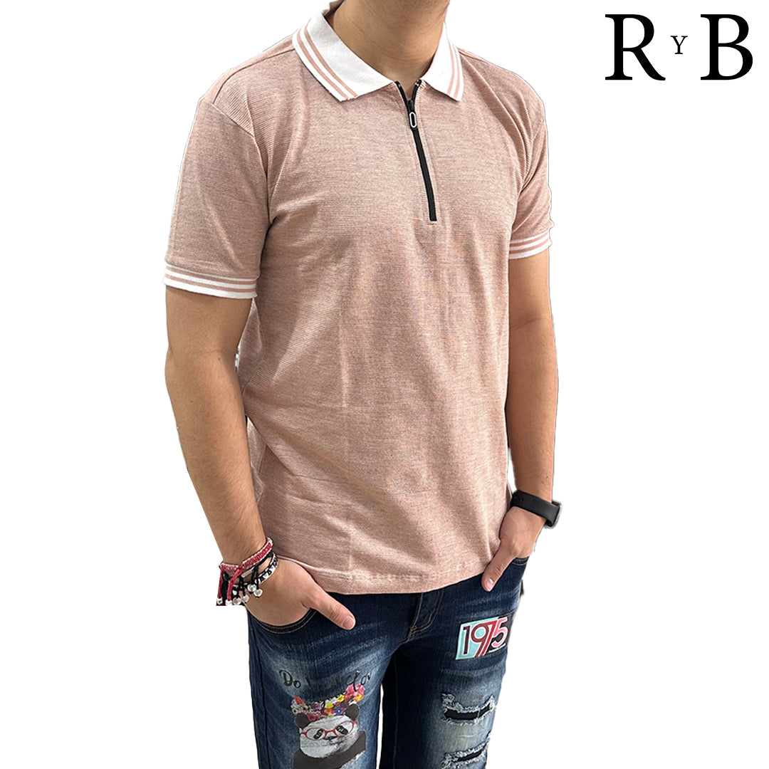 Playera Polo Rosa con Cuello Blanco