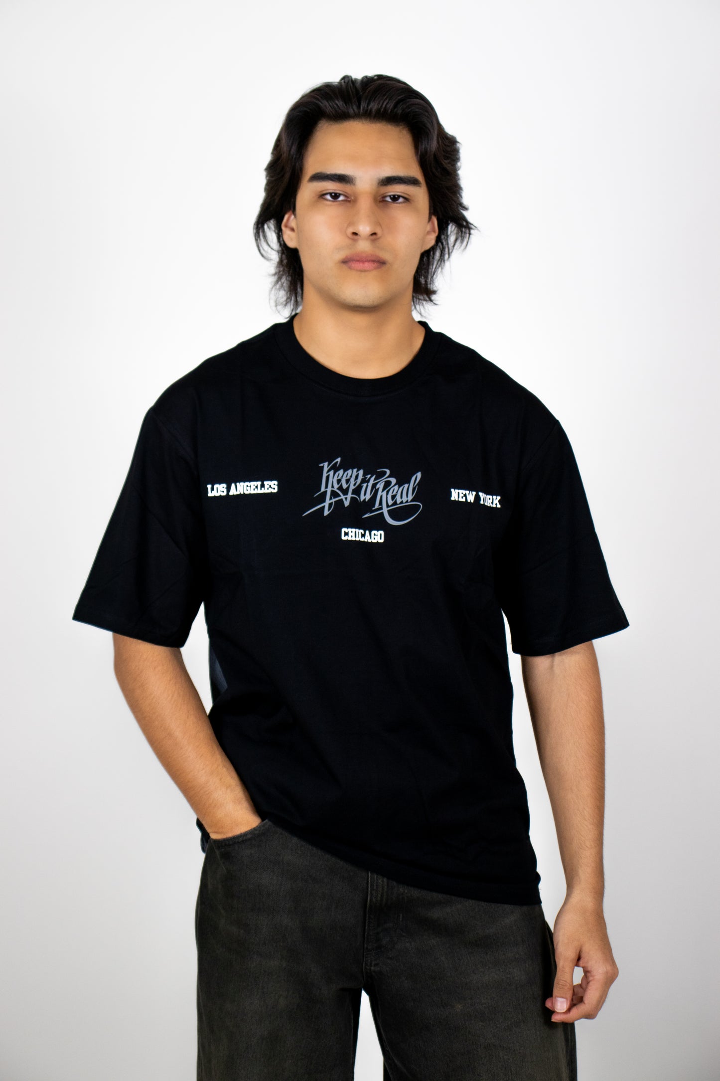 PLAYERA OVERSIZE ESTAMPADO KEEP IT REAL