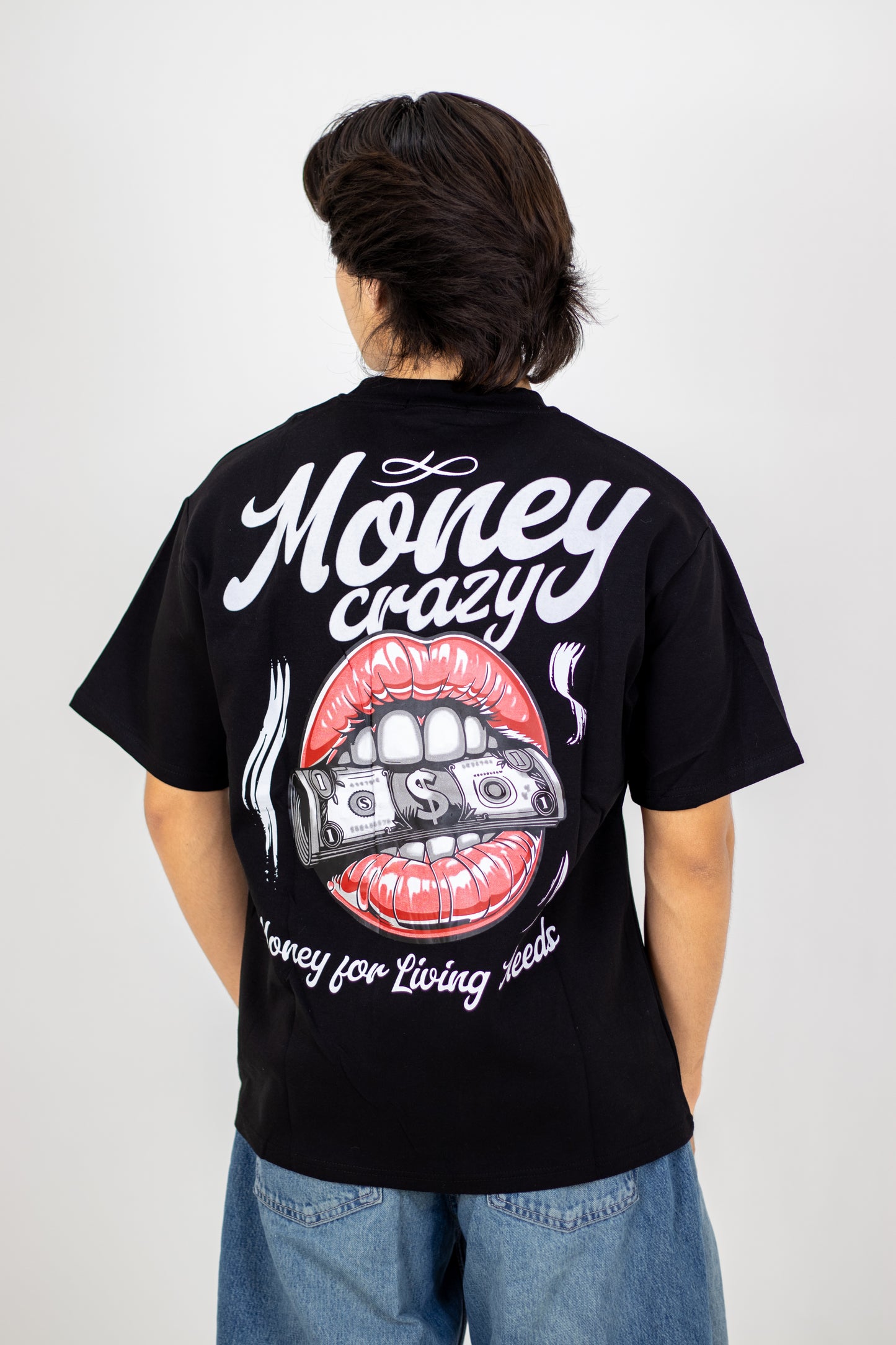PLAYERA OVERSIZE ESTAMPADO MONEY CRAZY
