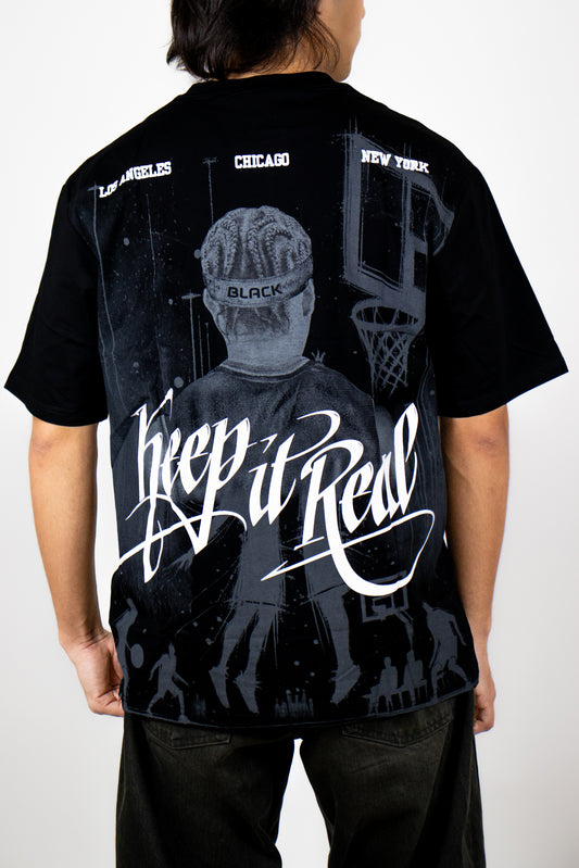 PLAYERA OVERSIZE ESTAMPADO KEEP IT REAL