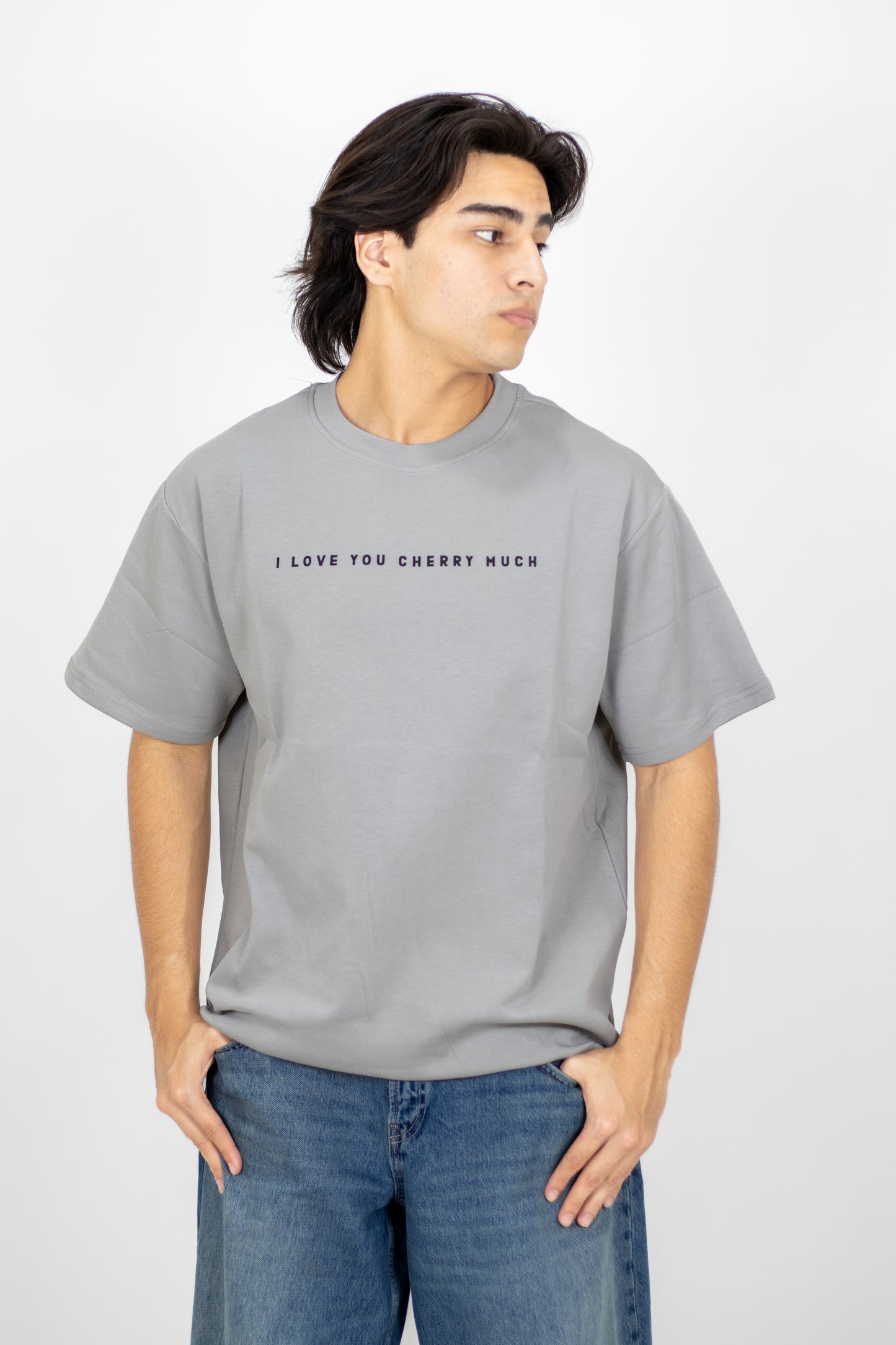 PLAYERA OVERSIZE ESTAMPADO LOVE YOU CHERRY MUCH