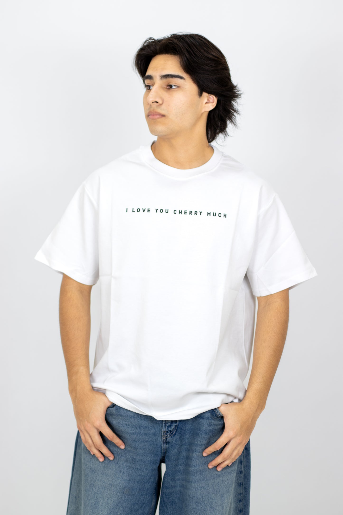 PLAYERA OVERSIZE ESTAMPADO LOVE YOU CHERRY MUCH