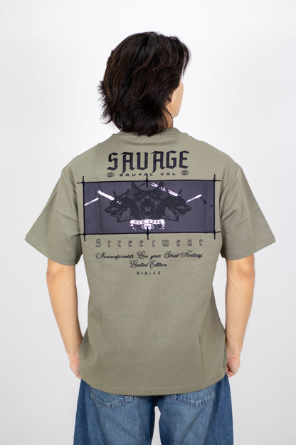 PLAYERA OVERSIZE ESTAMPADO SAVAGE