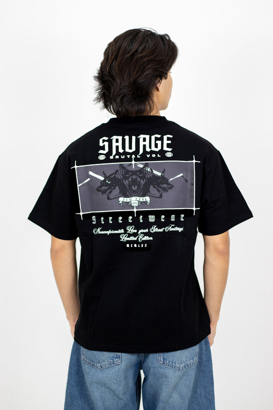 PLAYERA OVERSIZE ESTAMPADO SAVAGE