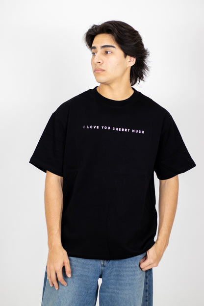 PLAYERA OVERSIZE ESTAMPADO LOVE YOU CHERRY MUCH