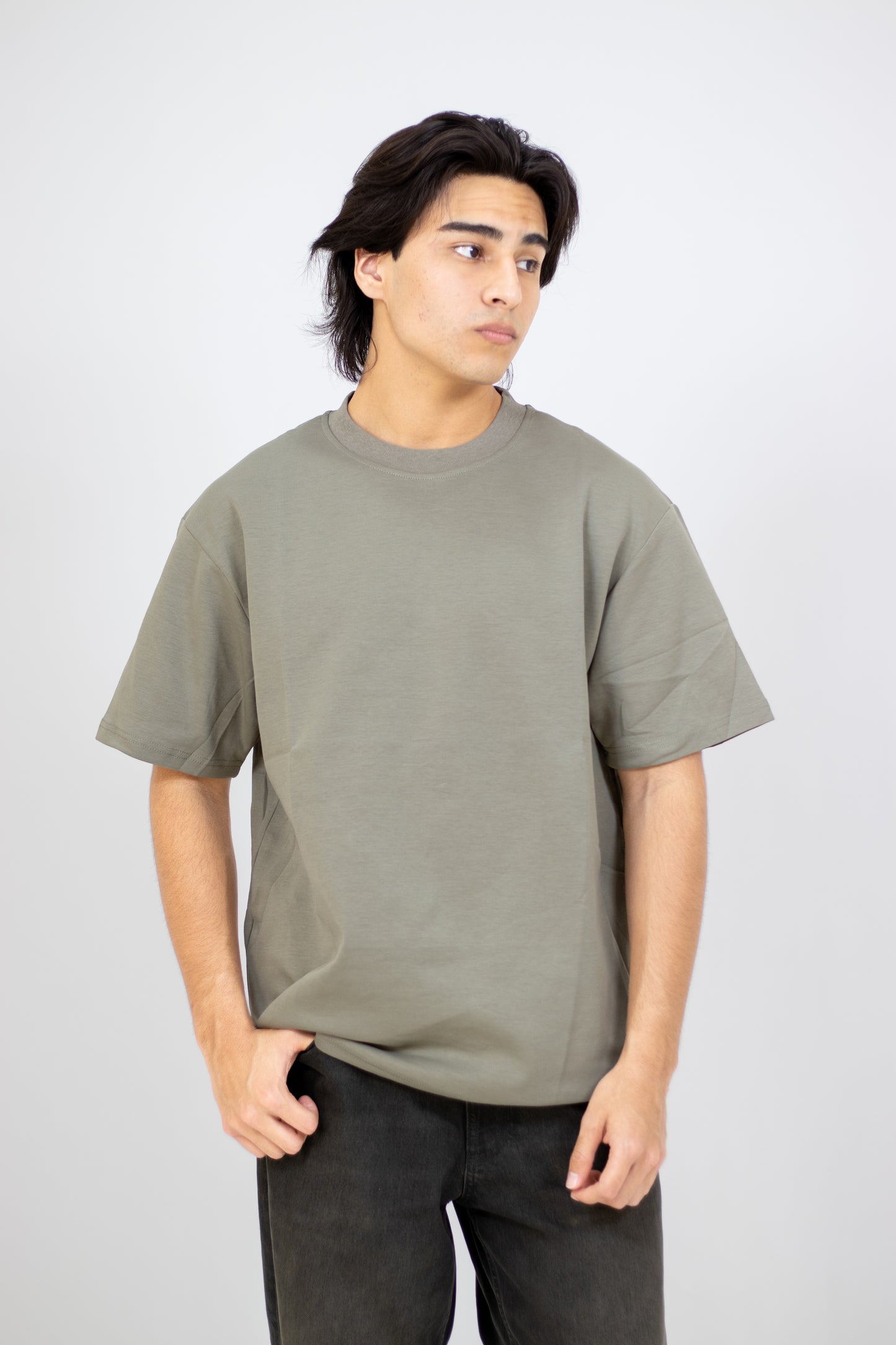 PLAYERA OVERSIZE BASICA CAFE