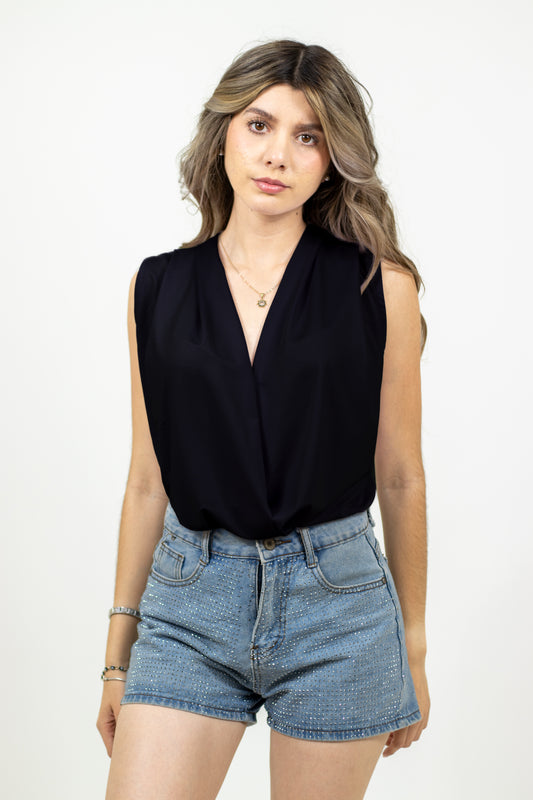 BLUSA CUELLO V SIN MANGAS